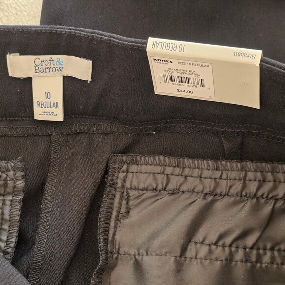 Women's Croft & Barrow Tummy Control Pull-On Pants Mineral Black 10 Regular NWT - Picture 6 of 7